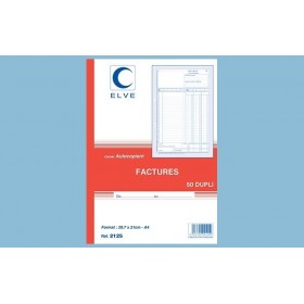 Carnet "Factures" - A4 - 50 dupli Elve Carnet "Factures" - A4 - 50 dupli Elve
