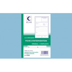 Carnet "Fiches d'intervention" A5 - 50 tripli Elve Carnet "Fiches d'intervention" A5 - 50 tripli Elve