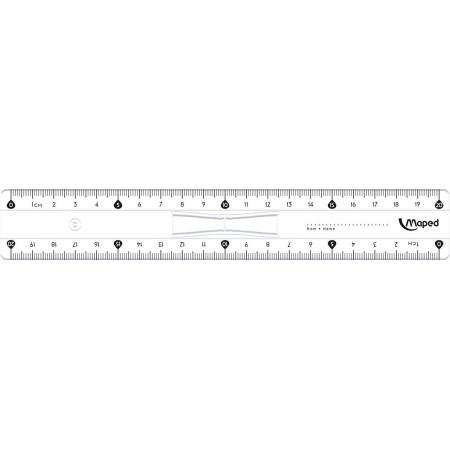 Règle plate Start 146, 200 mm, en plastique MAPED