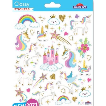 Licornes paillettes - Stickers Classy - Global Gift