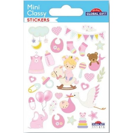 Bébé fille - Baby shower - Stickers - Mini Classy - Global Gift