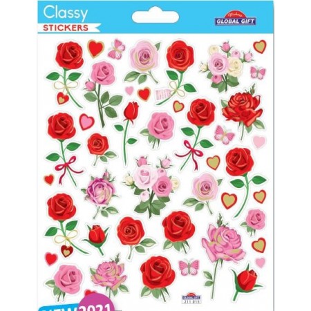 Roses paillettes - Stickers Classy - Global Gift