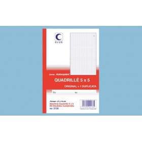 Carnet quadrillé 5x5 - A5 - 50 dupli Elve Carnet quadrillé 5x5 - A5 - 50 dupli Elve