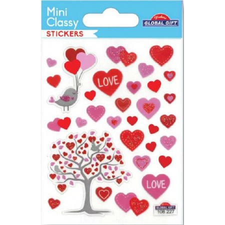 Coeurs paillettes - Stickers Mini Classy - Global Gift