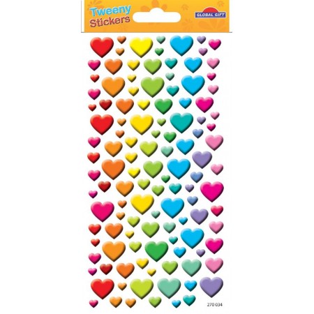 Coeurs métallisés - Stickers Tweeny - Global Gift®