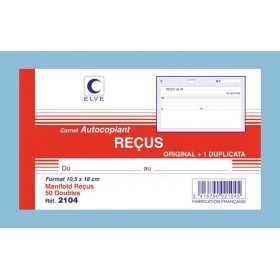 Carnet "Reçus sans TVA" - 105 x 180 - 50 dupli Carnet "Reçus sans TVA" - 105 x 180 - 50 dupli