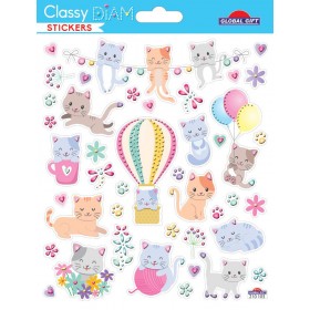 Chats avec effet pierre - Stickers Classy - Global Gift Chats avec effet pierre - Stickers Classy - Global Gift
