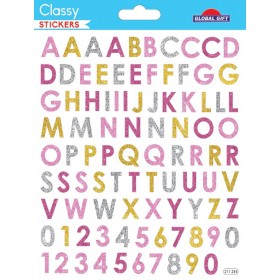 Lettres et chiffres paillettes H 1.2 cm - Stickers Classy Lettres et chiffres paillettes H 1.2 cm - Stickers Classy
