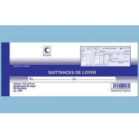 Carnet à souche "Quittances de loyer" - 102 x 270 Elve Carnet à souche "Quittances de loyer" - 102 x 270 Elve