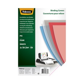 Fellowes Couverture - A4 - PVC 0,24 mm - transparent - 100 feuilles Fellowes Couverture - A4 - PVC 0,24 mm - transparent - 100 feuilles