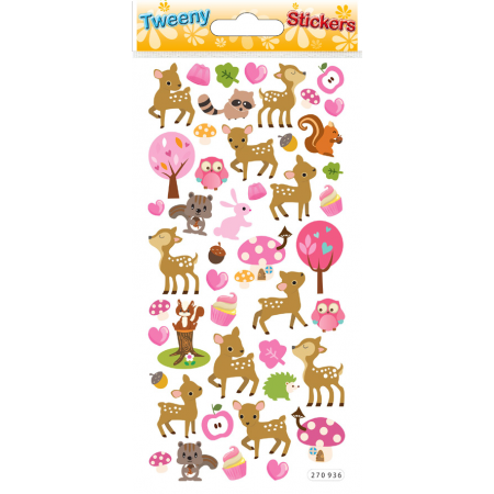 Stickers Les faons et le monde en rose - Tweeny - Global Gift®
