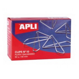 Attaches géantes argentées nº 10 40 mm 50 u. Apli Attaches géantes argentées nº 10 40 mm 50 u. Apli