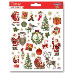 Père Noël Vintage - Stickers Classy - Global Gift® Père Noël Vintage - Stickers Classy - Global Gift®