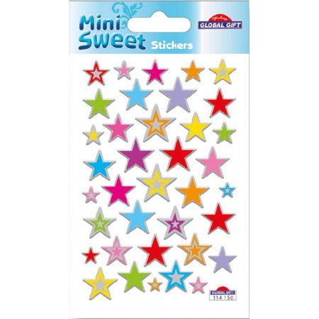 Stickers Etoiles colorées - Relief - Stickers Mini Sweet - Global Gift