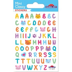 Lettres multicouleurs avec petit chat- Stickers Mini Classy Lettres multicouleurs avec petit chat- Stickers Mini Classy