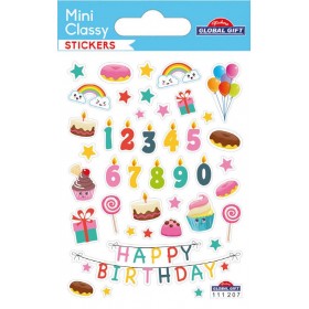 Anniversaire Chiffre - Stickers Mini Classy - Global Gift Anniversaire Chiffre - Stickers Mini Classy - Global Gift