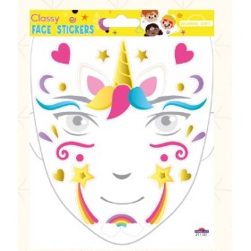 Autocollants pour visage théme licorne - Face Stickers Classy Autocollants pour visage théme licorne - Face Stickers Classy