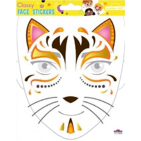 Autocollants pour visage théme chat - Face Stickers Classy Autocollants pour visage théme chat - Face Stickers Classy