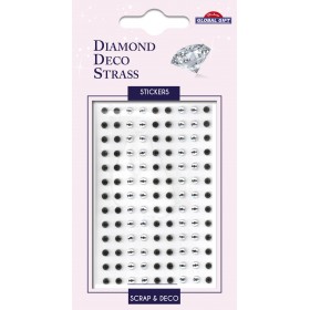 Strass 2 mm noir et argent Strass 2 mm noir et argent