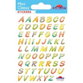 Lettres arc en ciel avec bord dorée - Stickers Mini Classy Lettres arc en ciel avec bord dorée - Stickers Mini Classy