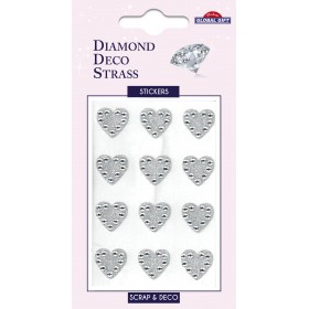 Strass coeur  1.5 cm argent Strass coeur  1.5 cm argent