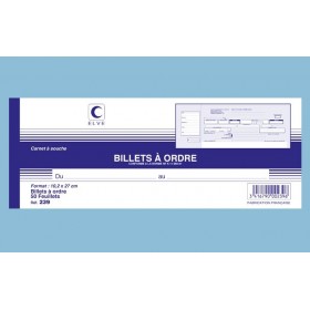 Carnet à souche "Billets à ordre" Elve Carnet à souche "Billets à ordre" Elve