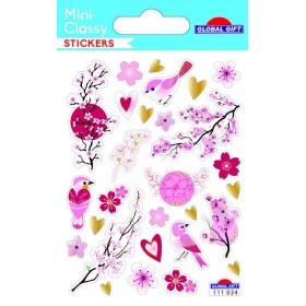 Oiseaux et cerisiers - Théme Japonais - Stickers Mini Classy - Global Gift®
