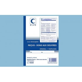 Carnet "Reçus-Dons aux œuvres Elve Carnet "Reçus-Dons aux œuvres Elve