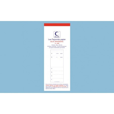 Blocs "brasserie numéroté" - 259 x 100 - 50 dupli