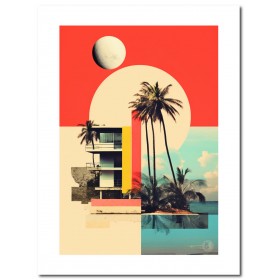 Poster couleur vintage architecture - 30 x 40 cm Poster couleur vintage architecture - 30 x 40 cm