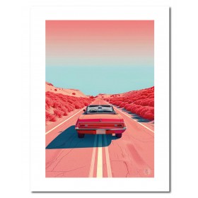 Poster road tripe pink  - 30 x 40 cm Poster road tripe pink  - 30 x 40 cm