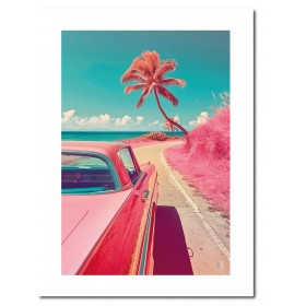 Poster road tripe pink 2   - 30 x 40 cm Poster road tripe pink 2   - 30 x 40 cm