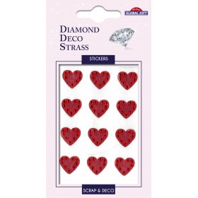 Strass coeur 1.5 cm rouge Strass coeur 1.5 cm rouge