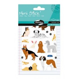 Sticker Mimi Stick, Sach 4 pl 10,5x16cm, Chiens - Multicolore - Maildor Sticker Mimi Stick, Sach 4 pl 10,5x16cm, Chiens - Multicolore - Maildor