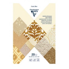 PAPIERS DU MONDE,Ivoire et Marron- Clairfontaine PAPIERS DU MONDE,Ivoire et Marron- Clairfontaine