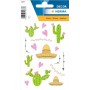 Sticker Sombrero et cactus avec paillettes - Herma®