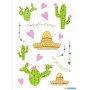 Sticker Sombrero et cactus avec paillettes - Herma®