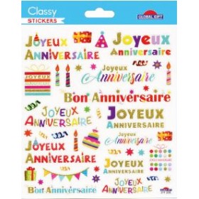 Joyeux Anniversaire - Sticker Classy - Global Gift® Joyeux Anniversaire - Sticker Classy - Global Gift®