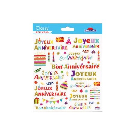 Joyeux Anniversaire - Sticker Classy - Global Gift®