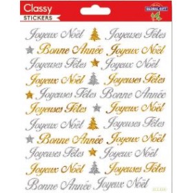 Joyeux Noël - Bonne Année - Stickers Classy - Global Gift® Joyeux Noël - Bonne Année - Stickers Classy - Global Gift®