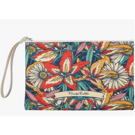 pochette frida-kahlo fleurs tropicales