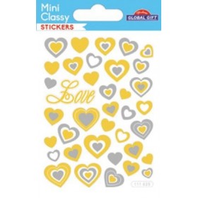 Coeur hologramme or & argent - Stickers Mini Classy - Global Gift®