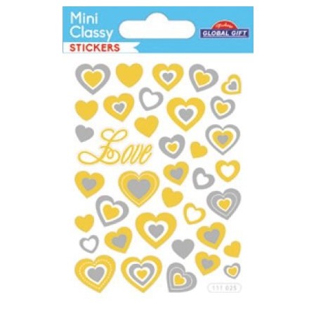 Coeur hologramme or & argent - Stickers Mini Classy - Global Gift®